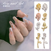 Japanese metal retro nail decoration contains rose, internet celebrity, light luxury style