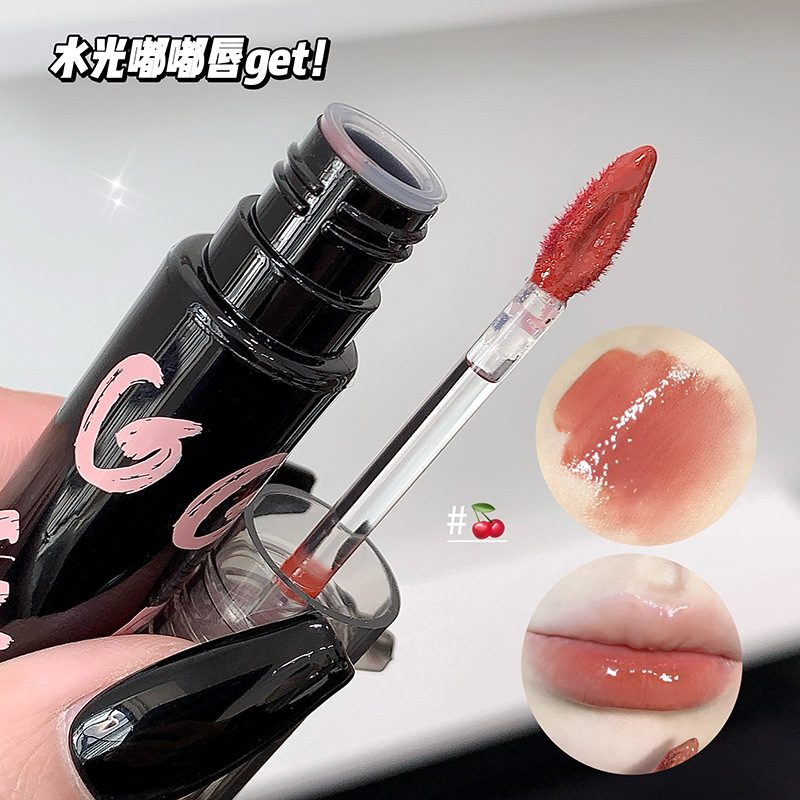 Gegebear Crystal Dudu Water Light Lip Glaze para sostener el maquillaje, no es fácil de desvanecer, espejo blanco, esmalte de labios, lápiz labial, brillo de labios transfronterizo
