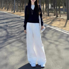 巨好看小个子套装女2025新款超火穿搭假两件针织衫牛仔裤两件套潮