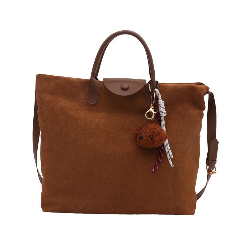 Bolsa de mano de peluche de gamuz para mujeres 2024 nuevo otoño y invierno mirad retro bolso de hombro de gran capacidad tote