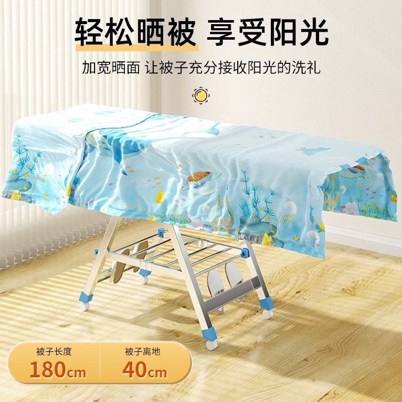 Acero inoxidable plegable percha de ala gruesa móvil percha de secado percha de secado percha de terraza gruesa percha de piso para el hogar