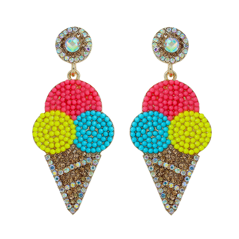 Fashion Diamond Beads Earrings Wholesale display picture 2