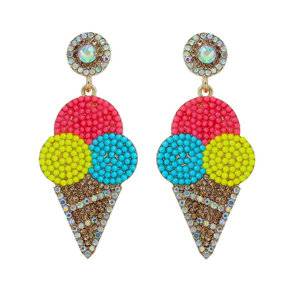 Boucles D&#39;oreilles En Perles De Diamant De Mode En Gros display picture 2