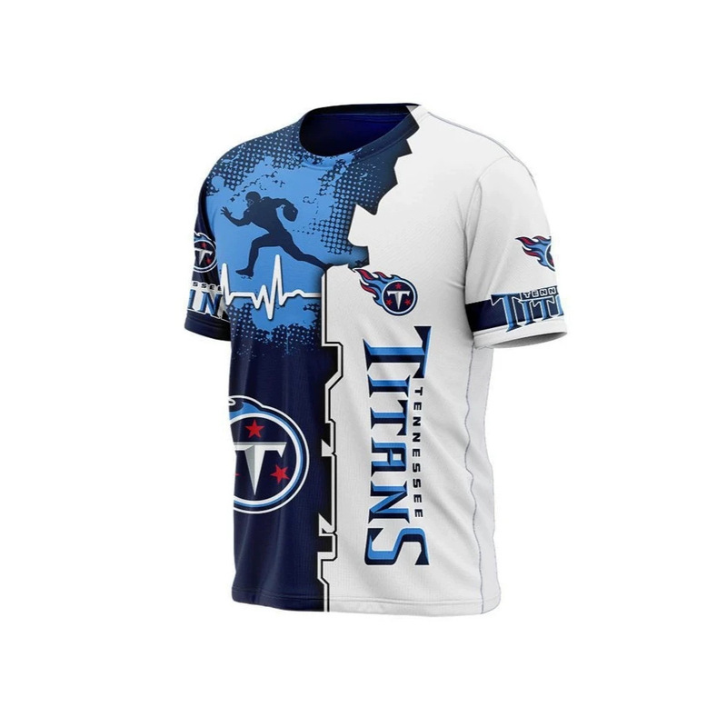 Cross-Border New Nfl Men's Sports Quick-Drying T-Shirt 3D Digital Printing Pullover Short-Sleeved Summer Casual Trendy Top