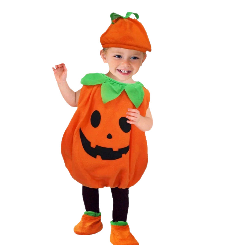 Disfraz de calabaza de Halloween para niños bebé estilo de cosplay traje de rendimiento lindo bebé de calabaza traje de comercio exterior