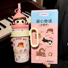 大容量可爱保温杯夏日2025新款女生高颜值吸管水杯学生上学冰霸杯