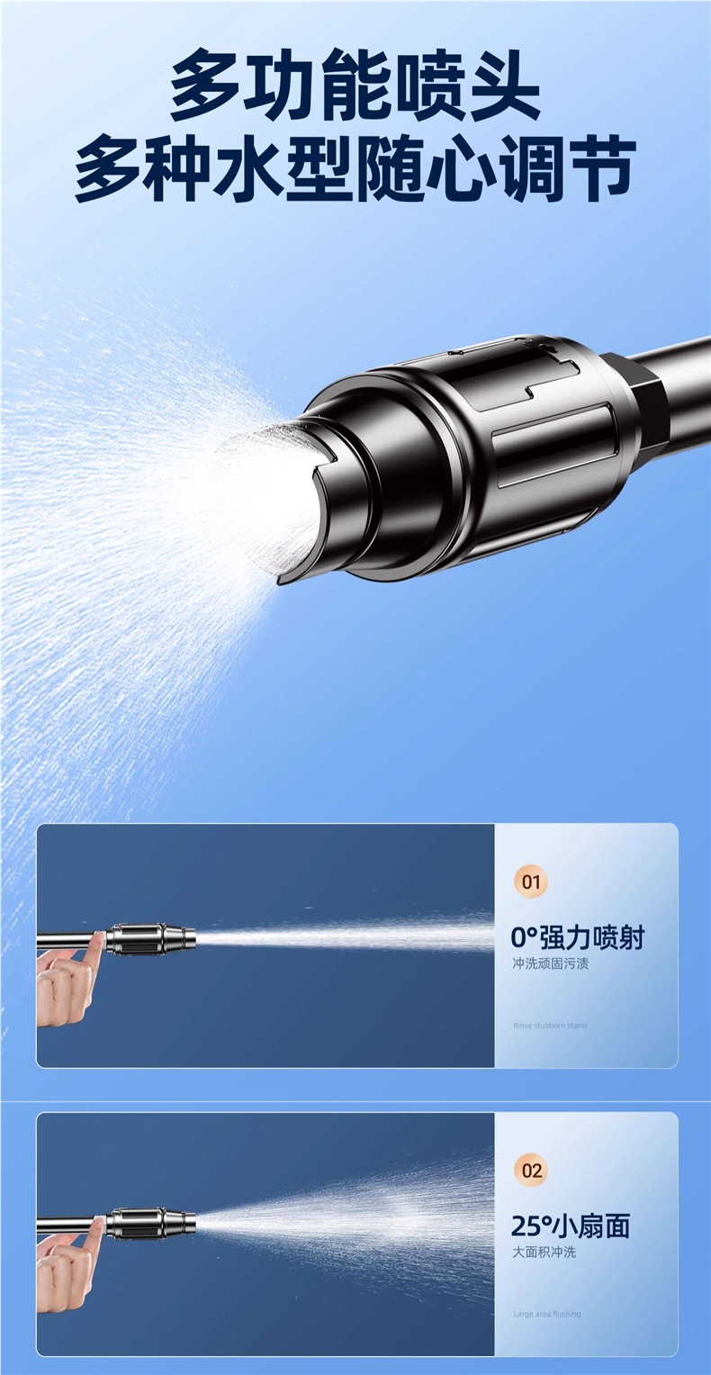 Wireless Car Washing Machine 2026 New Model High-Pressure Water Gun for Home Use, Powerful Rechargeable Lithium Battery Booster