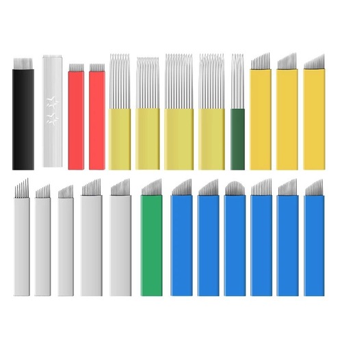 Tattoo embroidery needle, handmade matt eyebrow needle piece, semi-permanent eyebrow tattoo, Fantastic Four, fogged circle, three-curved curved embroidery line, handmade needle