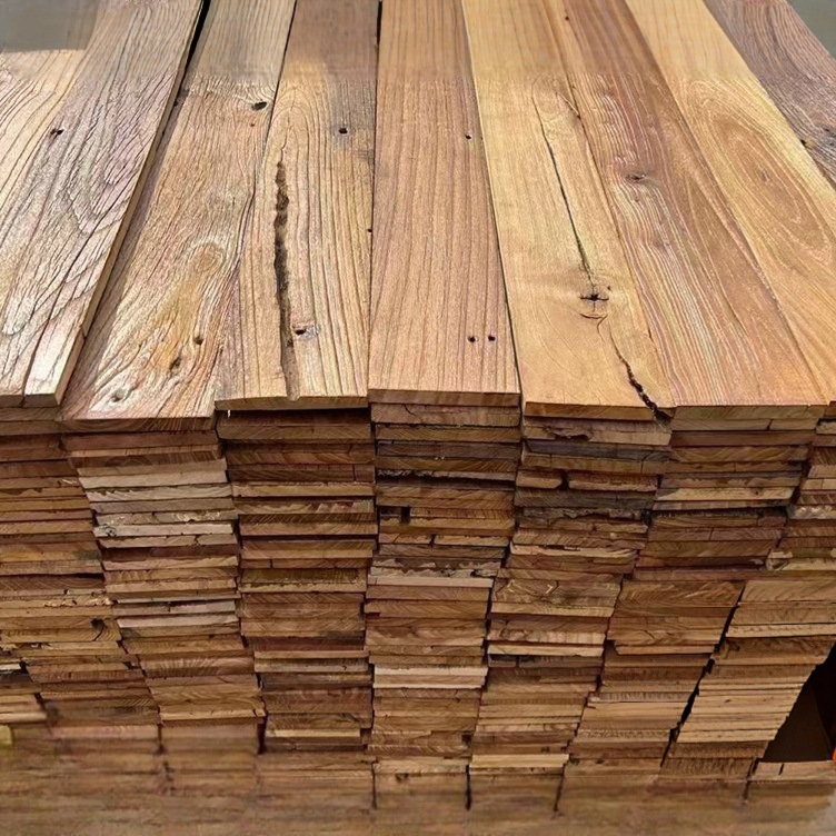 老榆木风化木板材民宿装修复古纹理实木拼板风化护墙面榆木木板