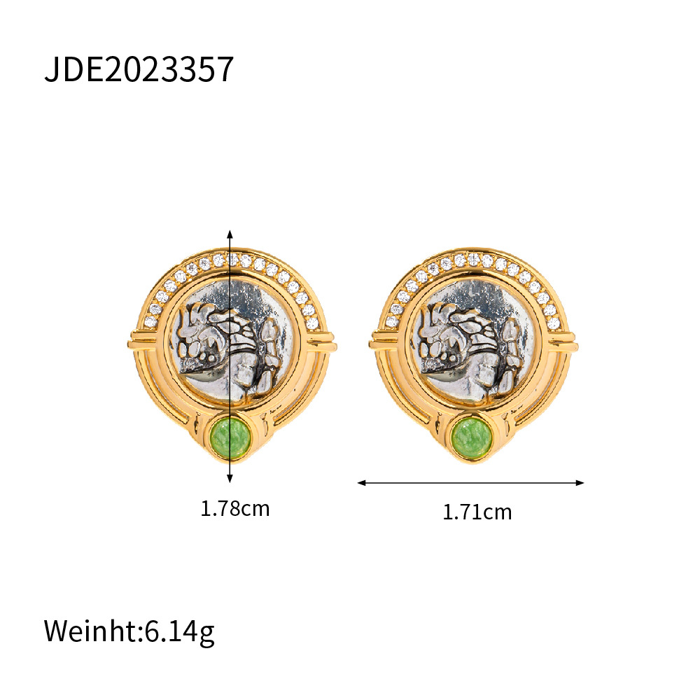 Vintage Style Geometric Copper Plating Ear Studs 1 Pair