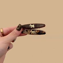 韩系复古玳瑁色小狗鸭嘴夹高级感气质刘海夹侧边前额一字碎发夹女