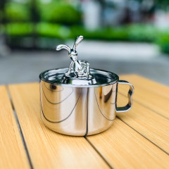 316ステンレスの赤ちゃんの碗の二重断熱の碗は取っ手の子供の茶碗の補助の碗を持って蓋の480ミリリットルの碗を持ちます。