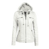 Jacket Women Euro Hood zipper coat Leather clothin