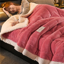 毛毯冬季加厚珊瑚绒三层毯子薄款被子盖毯法兰绒午睡毯单人毛巾被