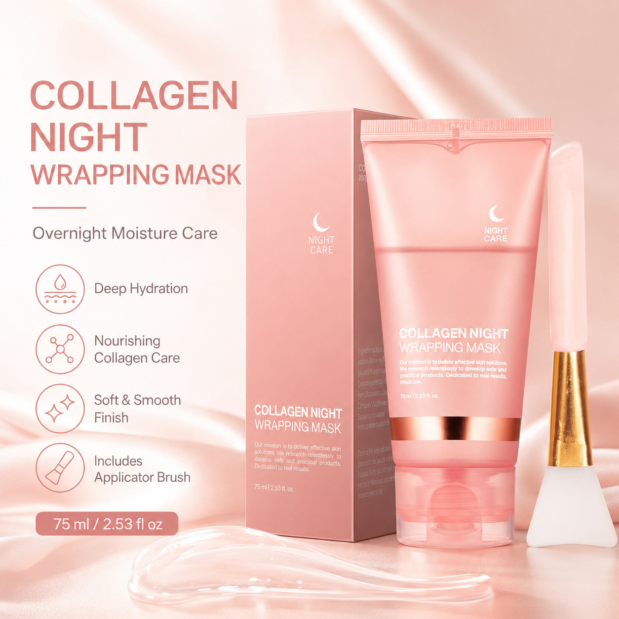 Cross-border Amazon Collagen Tear Mask Collagen Night Wrapping Mask Moisturizing