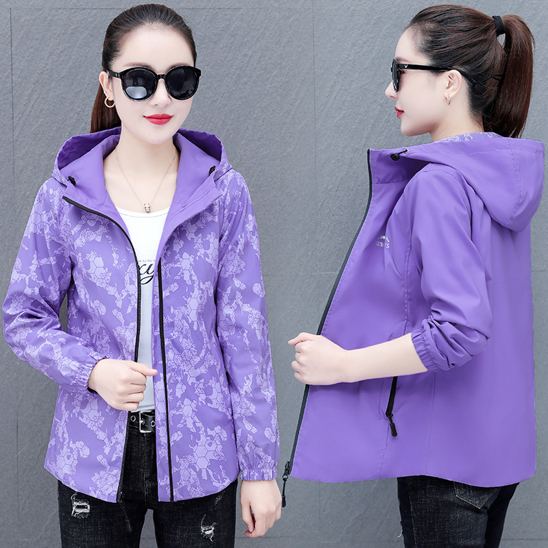 Versatile Reversible Jacket Short Jacket for Women Spring & Fall New Loose Hooded Windbreaker Casual Jacket Top for Women Versatile Reversible Jacket Short Jacket for Women Spring & Fall New Loose Hooded Windbreaker Casual Jacket Top for Women