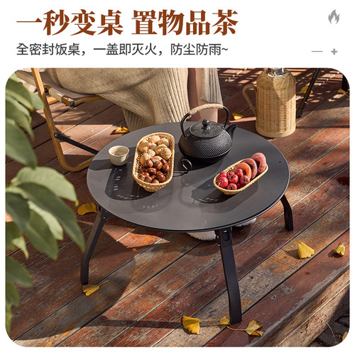 Grill stove, brazier, charcoal stove for heating, outdoor barbecue grill, charcoal fire roasted tea set, tea making set around the stove, home indoor complete set