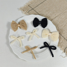 软糯毛绒毛线蝴蝶结手打蝴蝶结发圈饰品温柔少女心半扎发饰品辅料