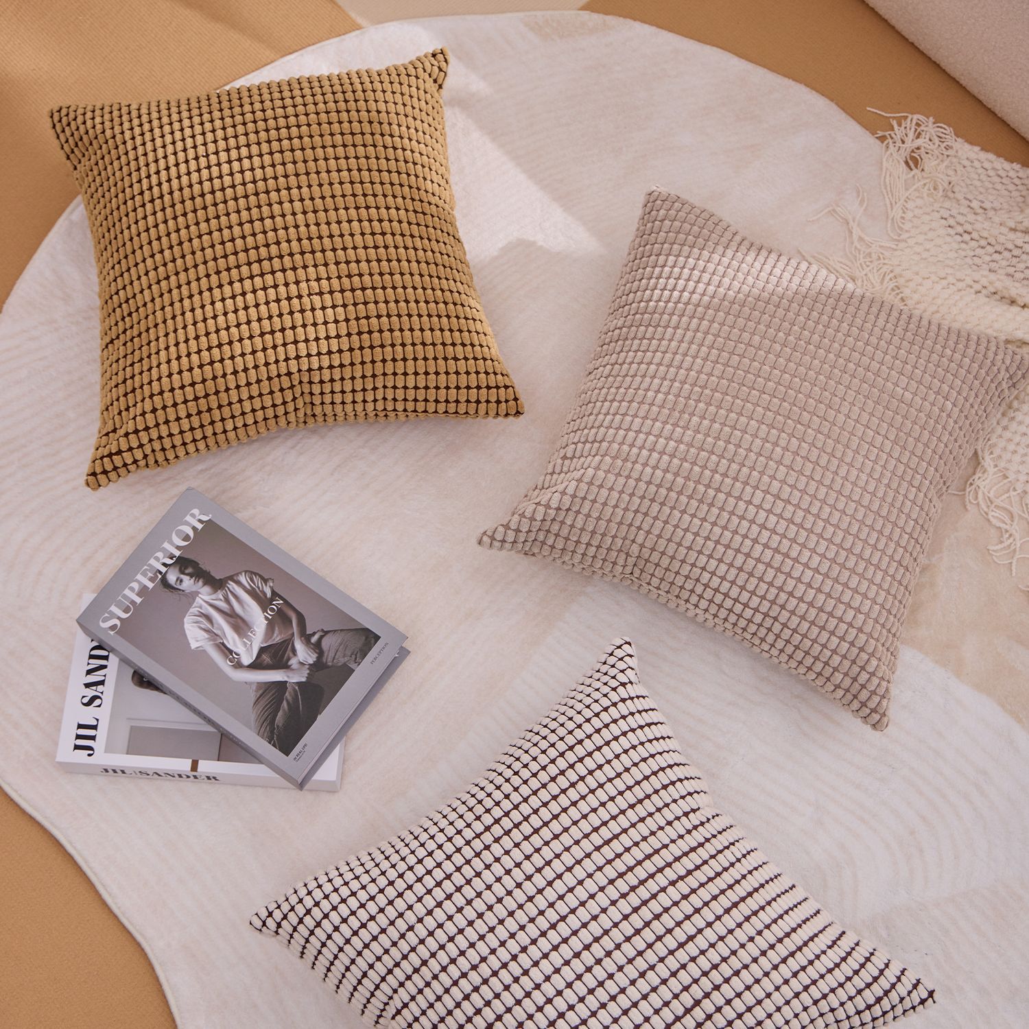 Transfronterizo de maíz meandruño almohada cubierta de asiento sofá sala de estar de oficina almohada de cintura de automóvil núcleo