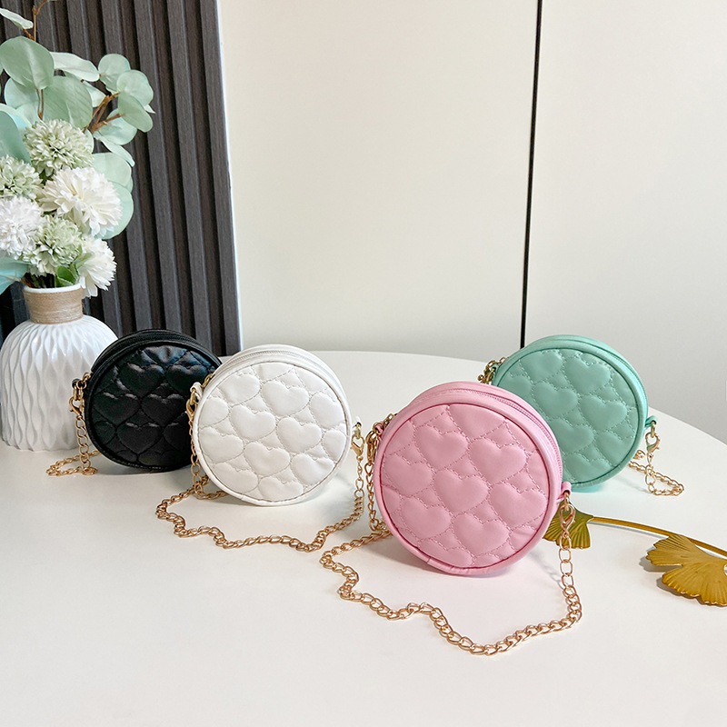 Bolso de cadena de estilo Chanel Internet celebridad hombro pequeño bolso redondo para niños y niñas Estilo coreano 2023 nuevo mini lindo rombo a cuadros