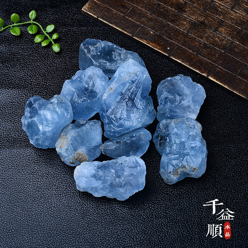 批发天然天青石原石碎石扩香石香薰石水晶用于家居办公摆件