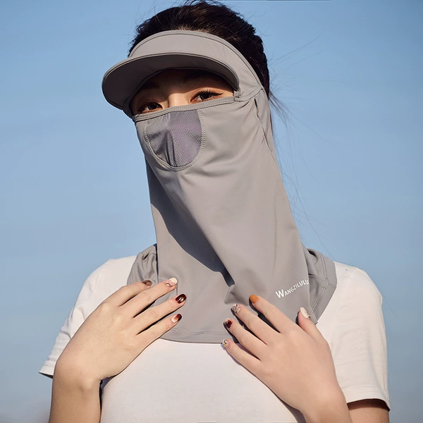 Women's hat brim mask-dark gray