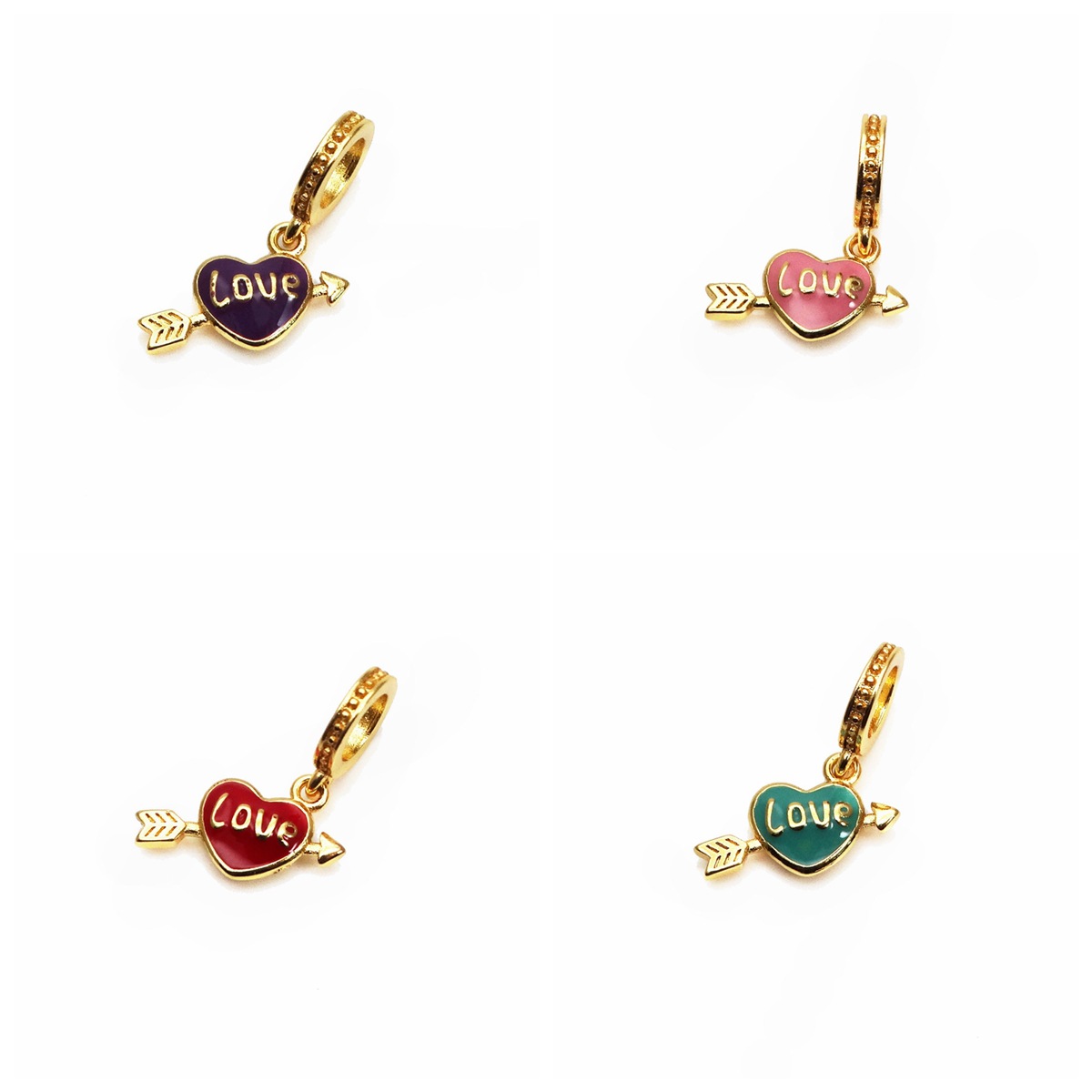 6g Weight Charms, Jewelry Accessories Classification 1 Piece Quantity Copper Material Heart Shape Pattern Enamel Design Cute Style 1 Piece Copper Heart Shape 8