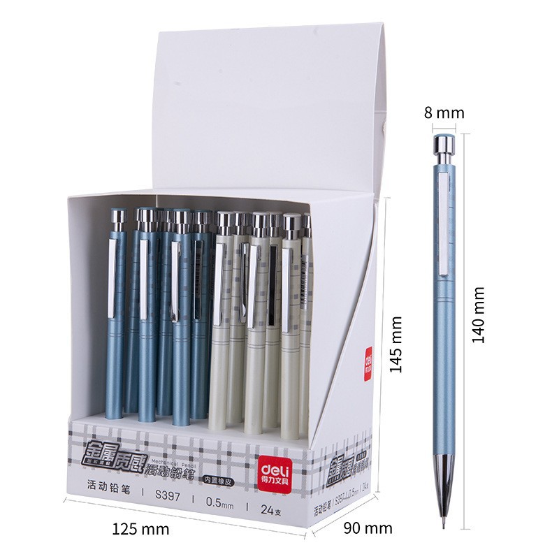 Portaminas Mecánico Retráctil S397/S398 0.5/0.7mm de Metal para Escritura y Escuela