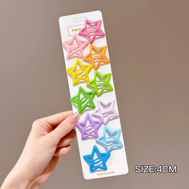 Color para niños lindo pequeño bb clip niña flequillo clip de cabello roto horquilla para bebé tocado de niña estrella horquilla