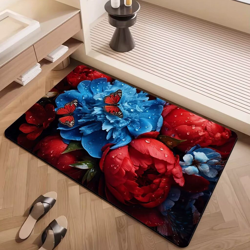 Коврик для ванной комнаты впитывает воду и устойчив к пятнам, мягкая технологичная ткань, дверь ванной комнаты, нескользящий впитывающий коврик, коврик для кухни, ковер