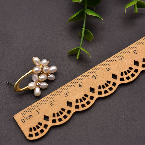 Pearl earrings high-end 925 silver needle antique earrings wholesale retro European and American style handmade design jewelry wholesale