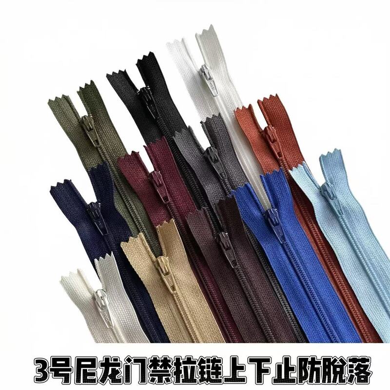 No. 3 Nylon Zipper Closed-End Colorful Stationery Bag Casual Pants Dress Pants Sports Pants Zipper Placket Factory Wholesale