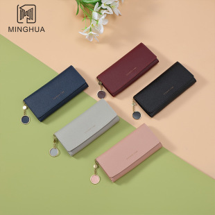 Women's Wallet Korean Style Fashion Long Bag Coin Purse Women's High-End Solid Color Zipper Clutch Bag Wholesale
