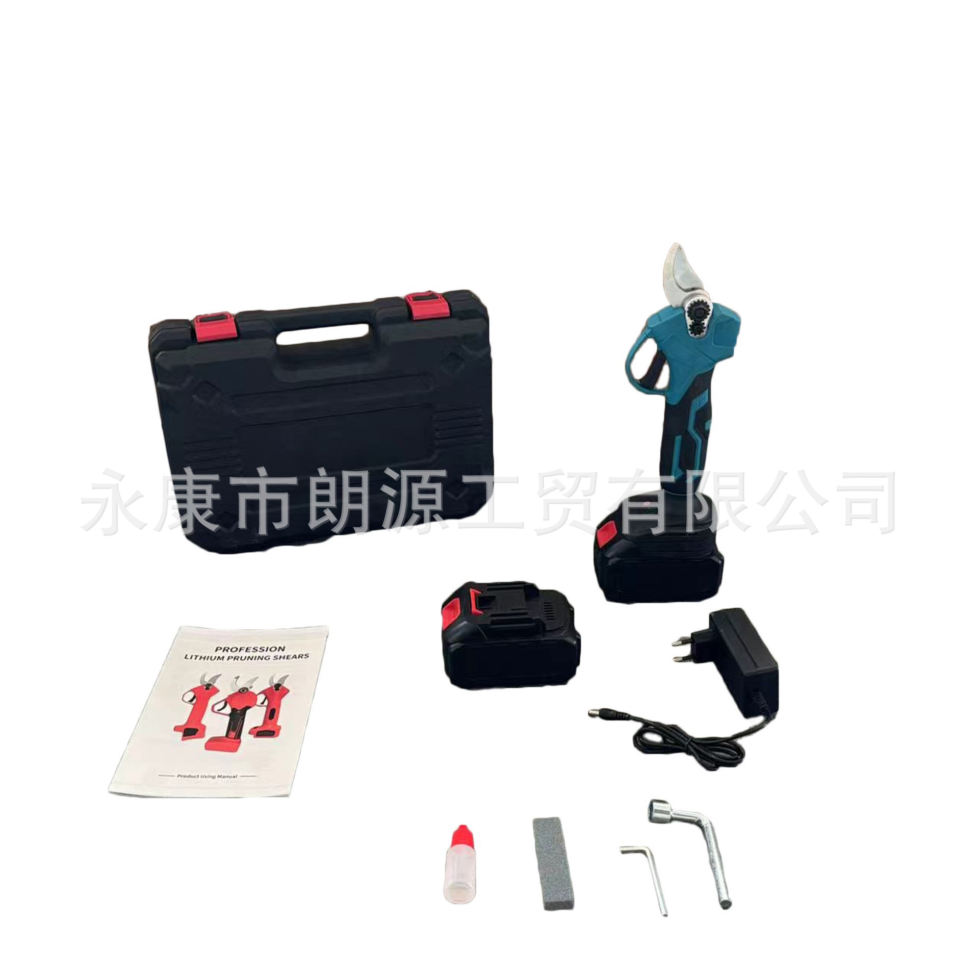 跨境专供锂电电动修枝剪刀修剪园林果树树枝高枝剪刀批发高空修枝