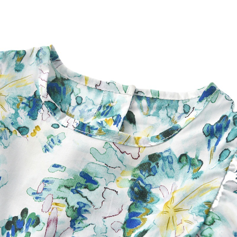 2025 verano idílico vestido de bebé flor floral coreano vestido de princesa de manga corta modelado