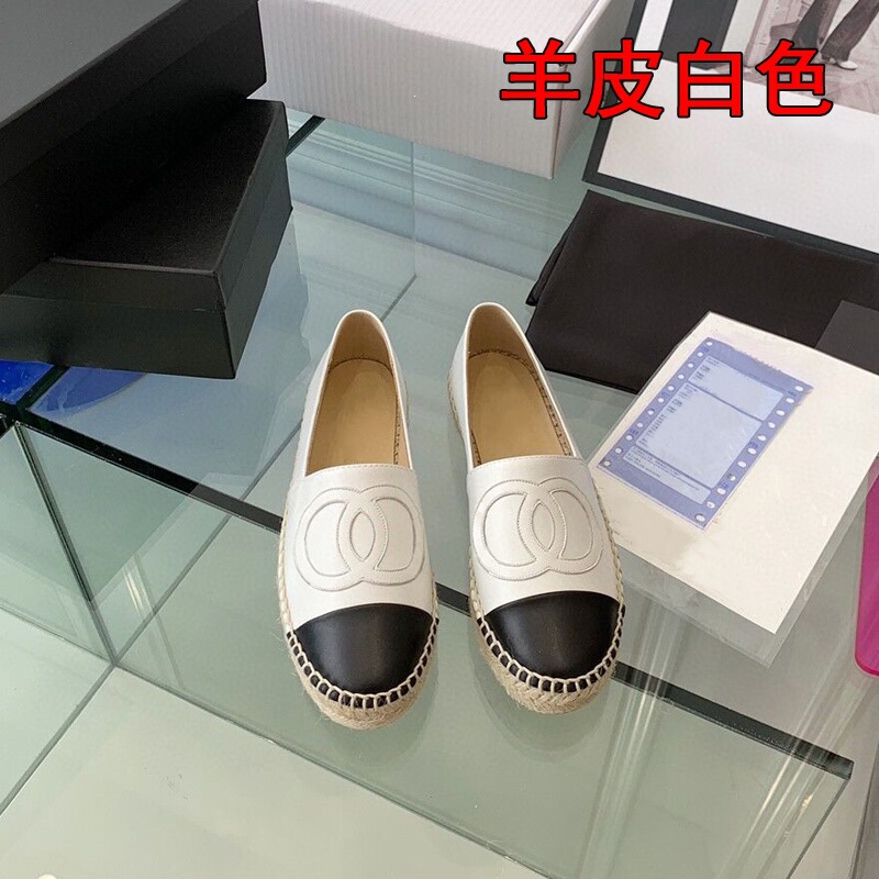 Chanel-Style Espadrilles for Women, Flat Slip-On Shoes, Chanel-Style Single Shoes, Thick-Soled Canvas Shoes, Straw-Woven Genuine Leather Lazy Shoes, Large Size Chanel-Style Espadrilles for Women, Flat Slip-On Shoes, Chanel-Style Single Shoes, Thick-Soled Canvas Shoes, Straw-Woven Genuine Leather Lazy Shoes, Large Size