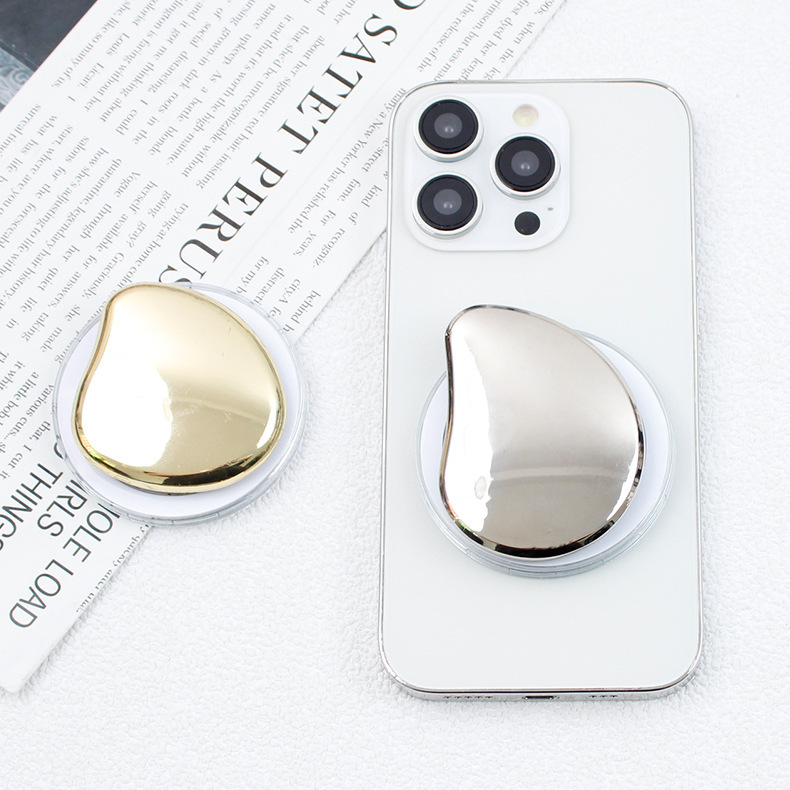 Metal Moon electroplating magnetic suction transparent airbag bracket telescopic folding mobile phone bracket portable mobile phone bracket