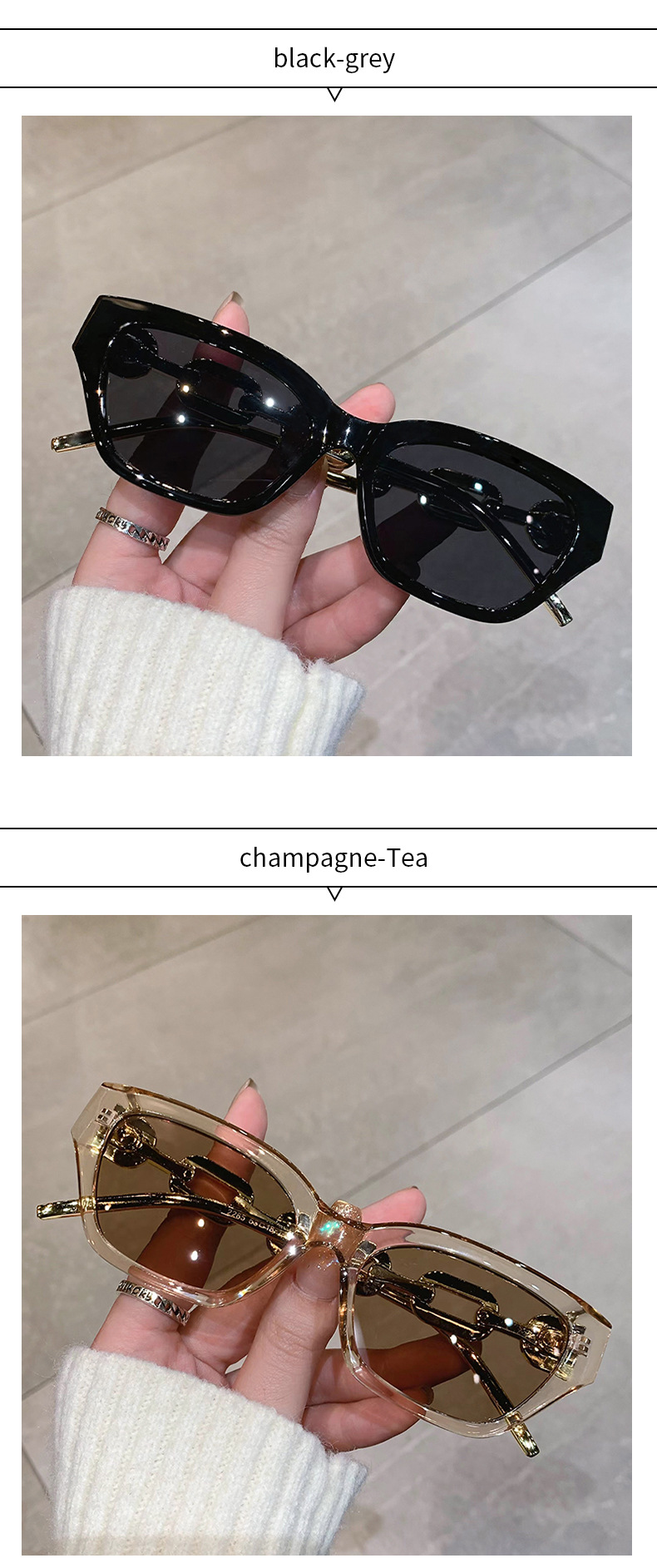 European And American Personalized Hip Hop Sunglasses Leg Chain Sunglasses Fashion Polygonal Small Frame Trendy Street Photography Sunglasses_viptrois.com