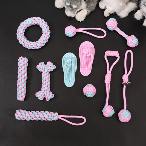 Factory Cotton Rope Teething Dog Toy Vent Bite Resistant Toy Knot Pet Cotton Rope Toy Set Pet Toy