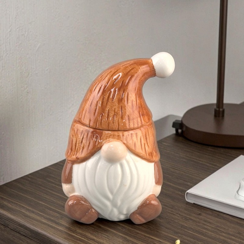 Serie de Navidad transfronteriza Creative Goblin Husband Tarro de cerámica Artesanía de cerámica Caja de almacenamiento Decoración de escritorio