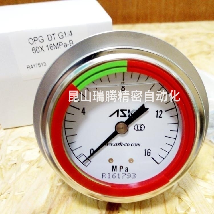 带彩色环的ASK压力表 OPG-DT-G1/4-60x16MPa-B-CR