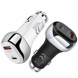 跨境20W车载充电器 PD车充 type-c快充 多口充电器 点烟器车载充