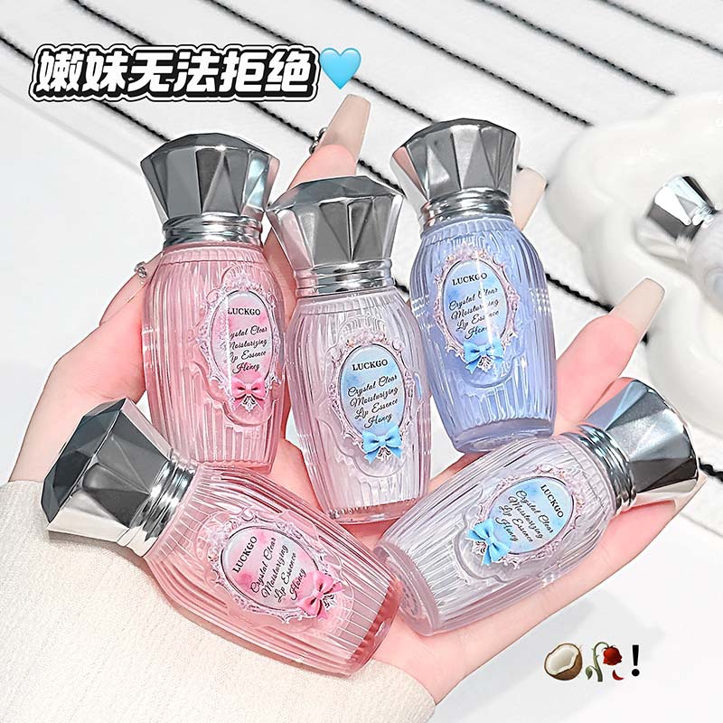 LUCKGO Crystal Clear Moisturizing Lip Essence Honey Light Line Moisturizing Lipstick Espejo de aceite de labios hidratante y color transfronterizo duradero