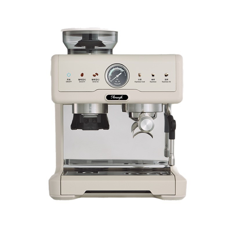 Aeomjk italiano semiautomático molino integral doble olla extracción en frío y caliente doméstica comercial tipo bomba cafetera de vapor