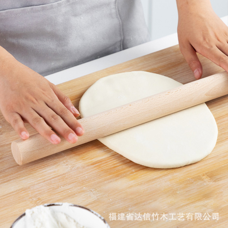 Rodillo de madera maciza grande dumpling piel hogar pequeño tamaño Rolling stick prensa seco Rolling stick hornear rodillo image 3