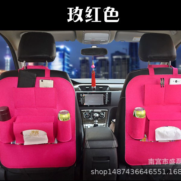 Car seat back organizer storage bag, felt multi-pocket universal car storage, lightweight 0.127 kg