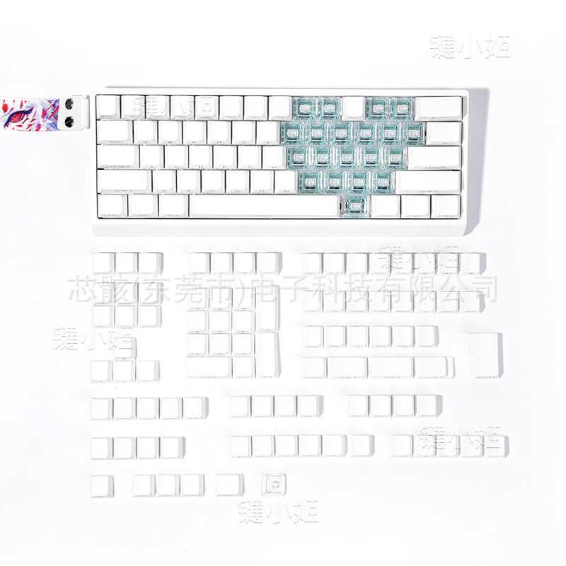 ラブキーキャップ透明高価値PC素材オリジナル高さ21キー厚みのある透明キーキャップ|undefined
