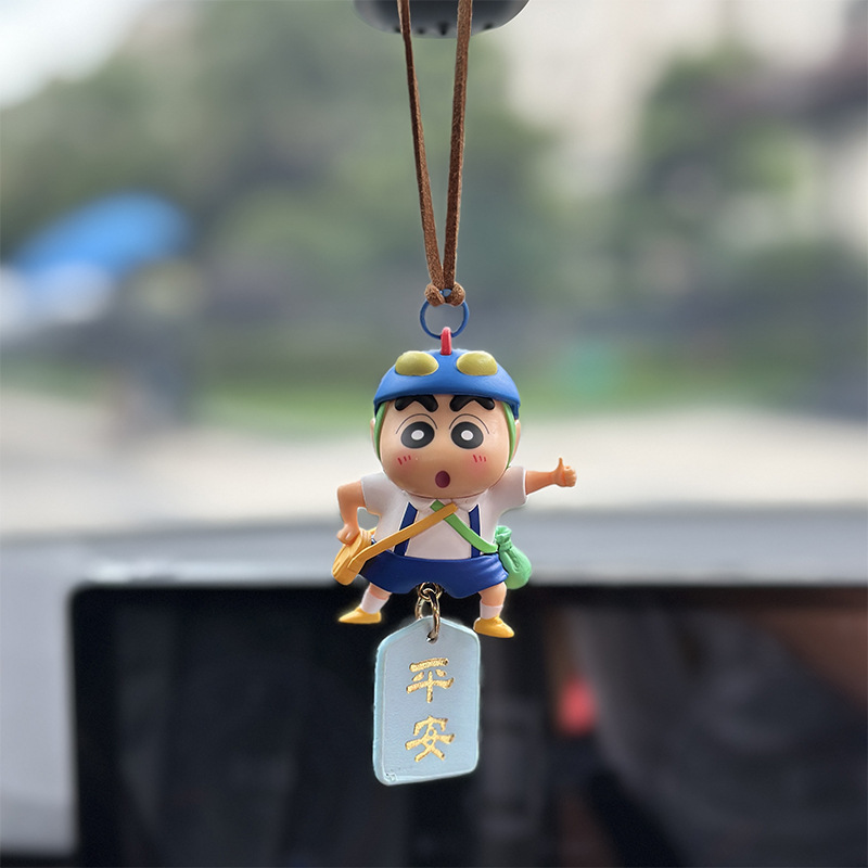 创意可爱蜡笔小新汽车挂件后视镜潮玩公仔挂饰电动车内摆件装饰品|undefined
