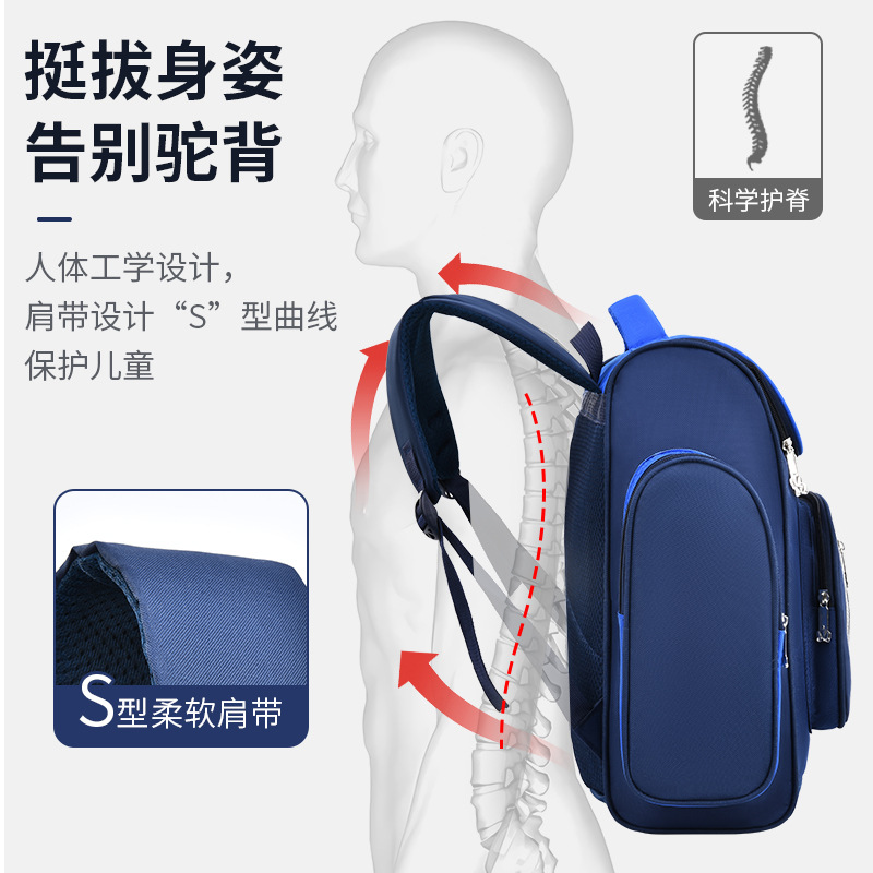2023 nueva escuela primaria estudiante mochila 1-6 grado niños y niñas mochila logo impreso resistente al desgaste reducción de la carga