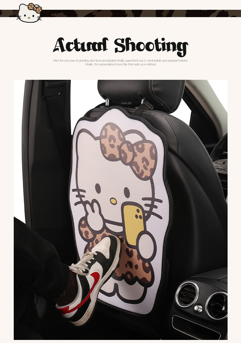 Cute Cartoon Cat Seat Back Anti-Kick Pad for Women, Car Seat Back Anti-Dirt Pad, Rear Seat Anti-Kick Pad for Children